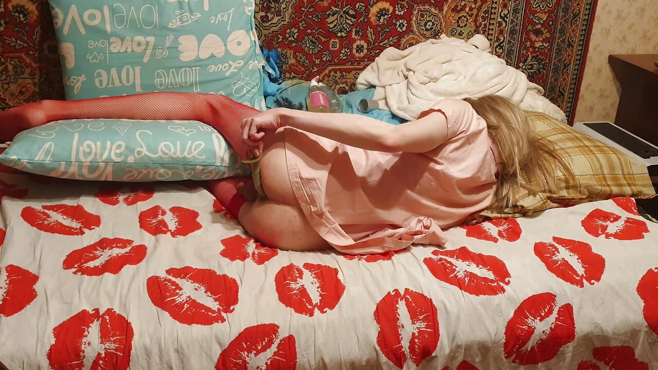 Sissy have anal very long deep extreme dildo amateur homemade