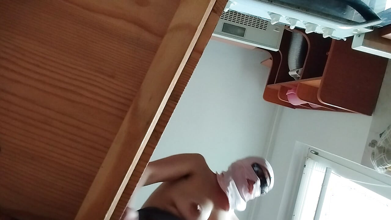 Sexy mom prepares breakfast, hairy pussy, big tits. Sexy wife cleans the house, hairy pussy, big ass.