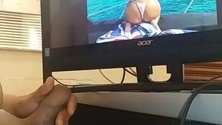 Walenie konia mojego penisa podczas oglądania zdjęć od seksownej latynoski