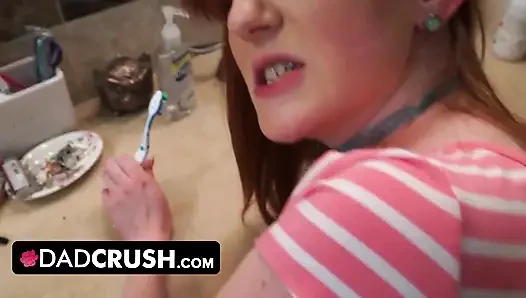 DadCrush - petite innocent redhead stepdaughter gets surprised by her stepdad's cock in the bathroom