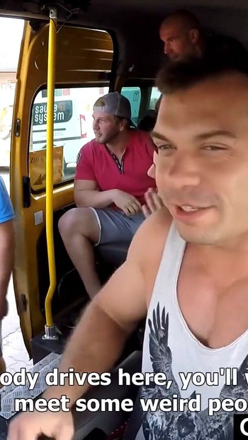 Spectacular moment from "Married Busty MILF GangBanged in Bus"