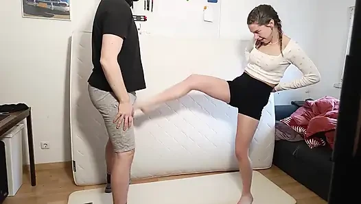Ballbusting Hard Barefoot Kicks