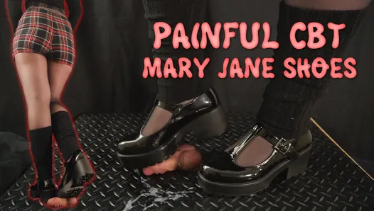穿着mary jane鞋的痛苦CBT - 靴交，鞋交，睾丸摧残，cbt�，践踏，践踏，粉碎，粉碎