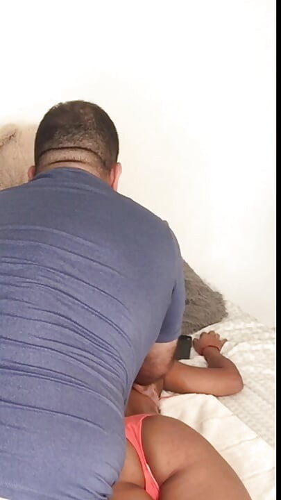 I massage my girlfriend and then she asks me to fuck her with dildo