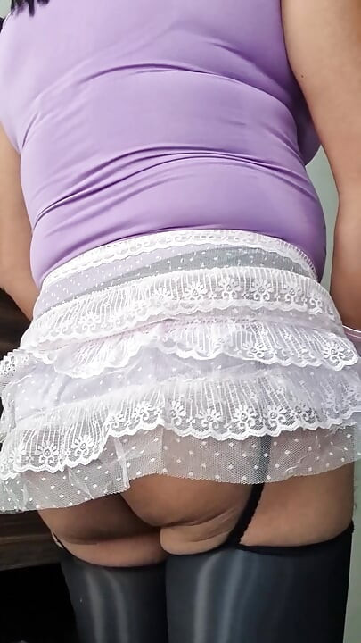Moje najnovije sissy gaćice, saten, čipka i prozirne