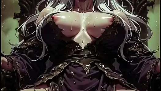 Seductive necromancer elf, anime