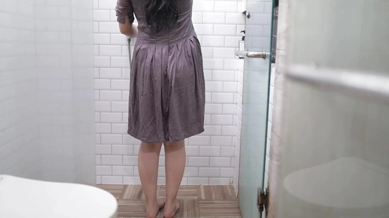 BOKEP INDO LATEST INDONESIAN GIRL FUCKS IN THE SHOWER WEARING HER FAVORITE SATIN DRESS HER ASS IS SUPER SEXY AND PLUMP