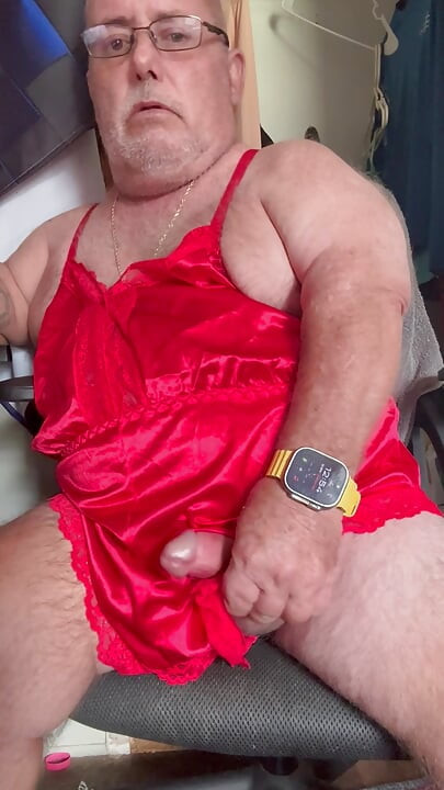 Mark Fletcher wearing new lingerie jerking my cock