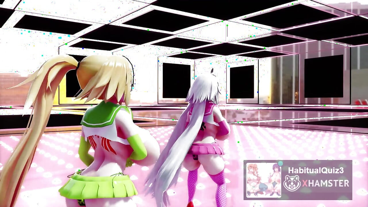 mmd r18 FGO MMD Two Jeannes portray a paranoid girl with a cell phone 3d hentai ahegao milf