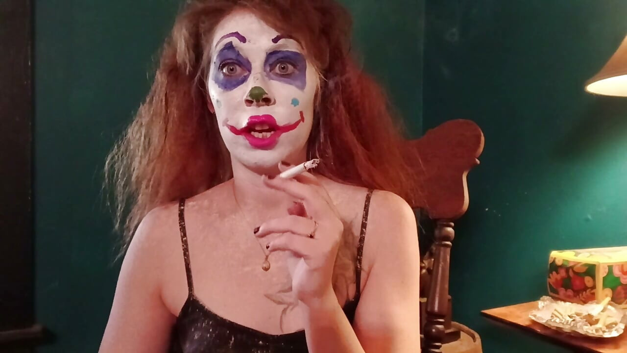 Clown makeup and smoking fetish