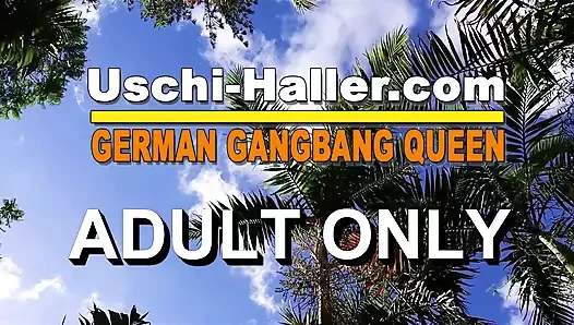 Thressome with German MILF Uschi Haller in an Adult Movie Theater