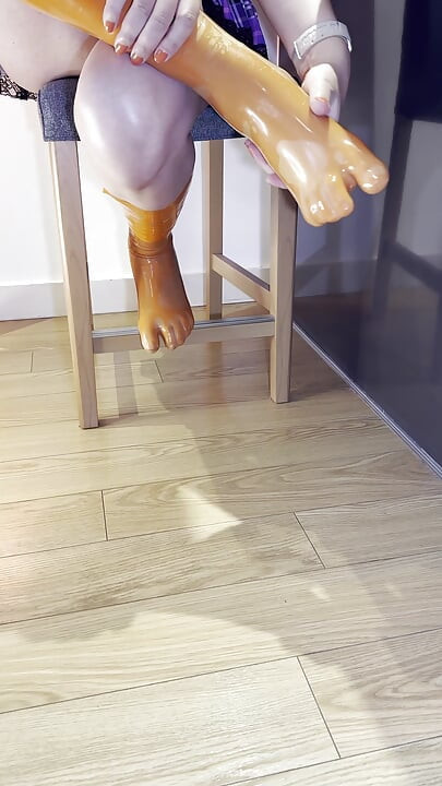 Layered Latex Toe Socks