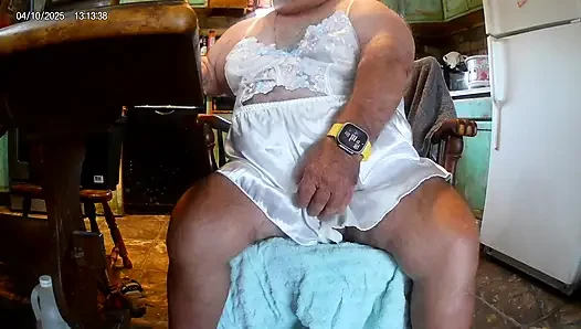 Mark Fletcher watching a JOI vid cumming wearing more lingerie