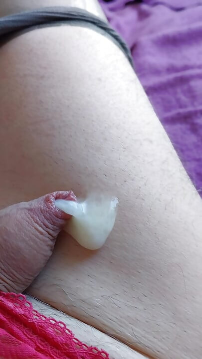 Cucky in Panties & Heels Cums on Smooth Leg