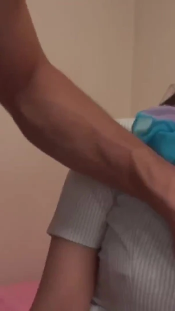Key moment from "The more serious a working girl is, the more she likes to have sex! Rub her tits and play with her pussy"