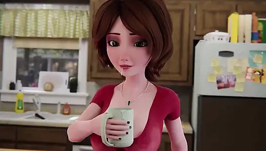 Cass's Morning Ritual: Coffee, Cereal, and Cock Under the Table