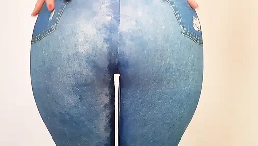 Hot girl trying on fitness leggings