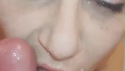 Вкусное, минет, рот полный спермы