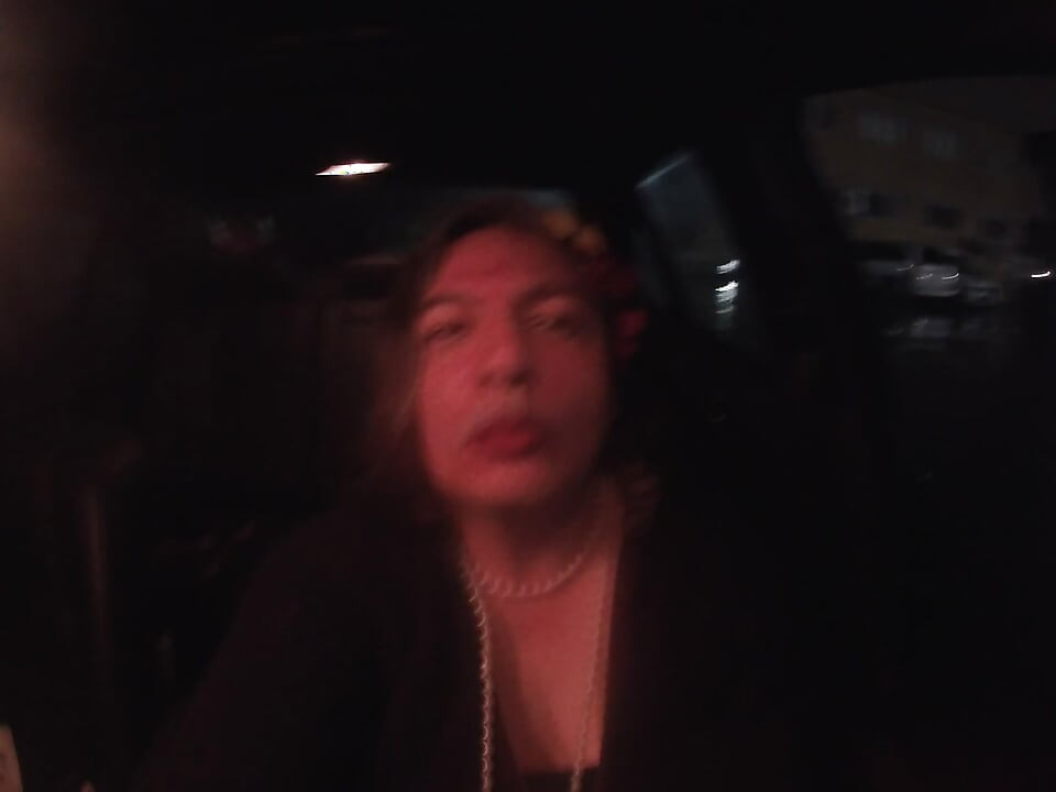 Mature sissy CD out in the rain in A parking lot in public masturbation.