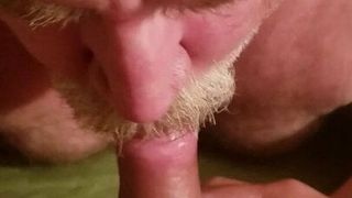 Daddy plays with cock