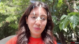 Nyilvános szopás a bokrokban idegen és őrült cumival borítva