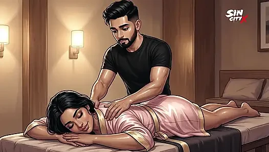 Priya si tante seksi digodain sama tukang pijat di kantor - pijat penuh