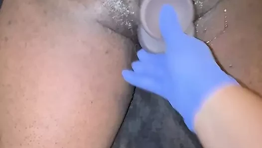 Ebony Wife Dominates Husband With Backdoor Toy Play