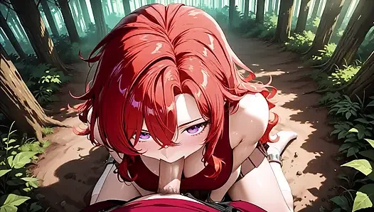 Ateşli kızıl saçlı bomba tutkulu orman sikişi - etek ve beyaz çorap damlayan