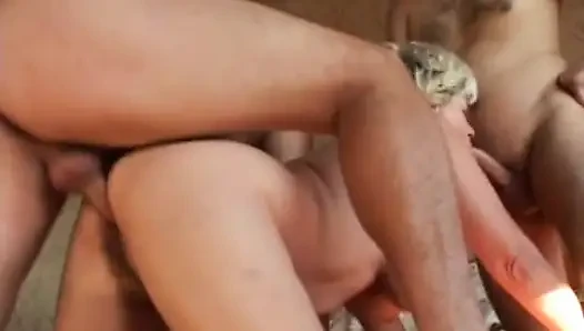 Horny mature lady loves to take two cocks in her mouth