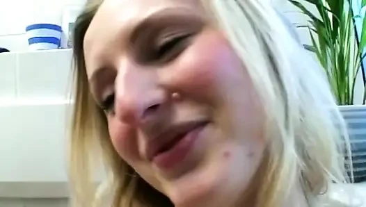 Blonde Babe Sucks Cock and Rides Purple Dildo Hard