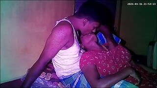 Indian village house wife night time kissing
