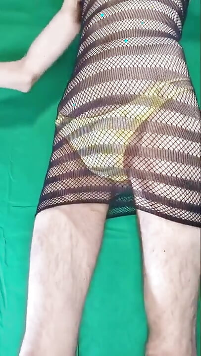 Fishnet Dress with and Without Some Panties