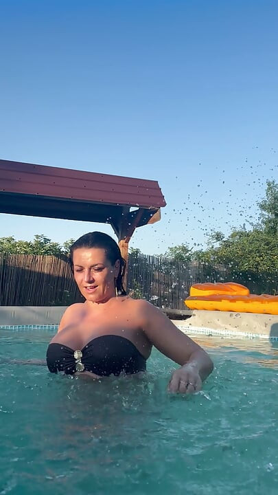 Sexy Pool Tease in a Tiny Bikini