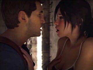 Nathan Drake &amp; Lara Croft fuck: hydrafxx animation