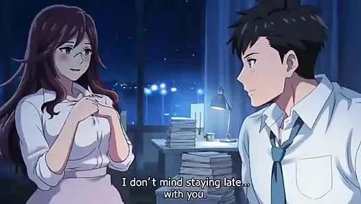 Boss seduce his big tits secretary in office