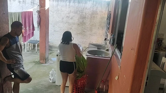wife left and the maid couldn't resist my erect dick