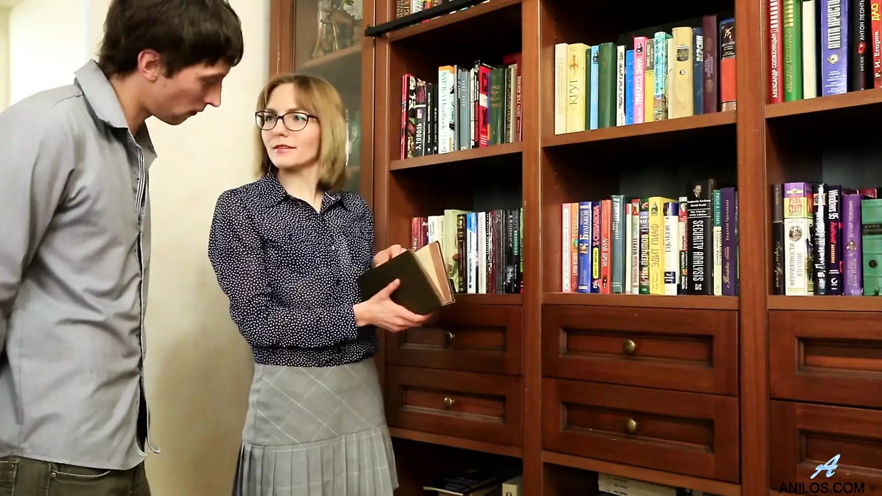Cum Hungry Milf Judith Angel Seduces Her Younger Man in The Library with A Peek up Her Miniskirt