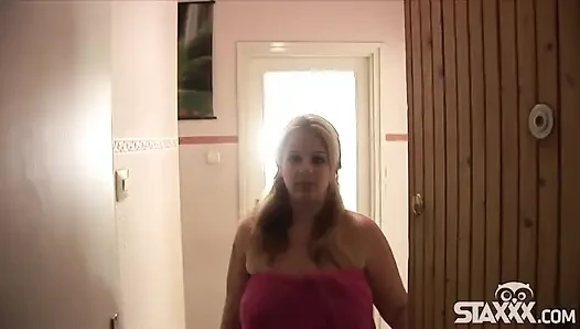 Knocked up slut gets a hard cock