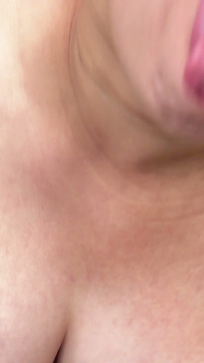 Busty blonde closeup play with big dildo and lick your screen | Clip 1