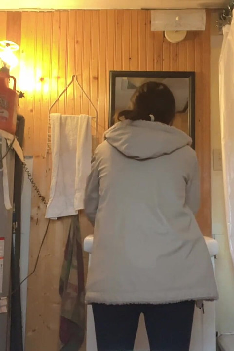 Cooking Food at Kitchen Then Pussy Cant Wait Go to Piss