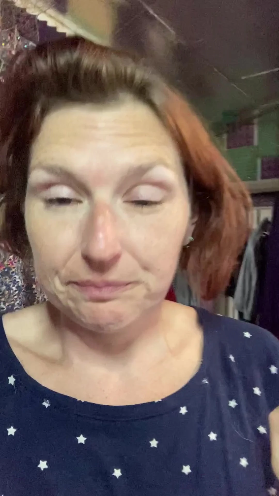 Mommy clit piercing started stinging, so she changes it after starting to masturbate