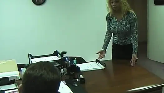 Perfect secretary in while stockings anal pounded in office