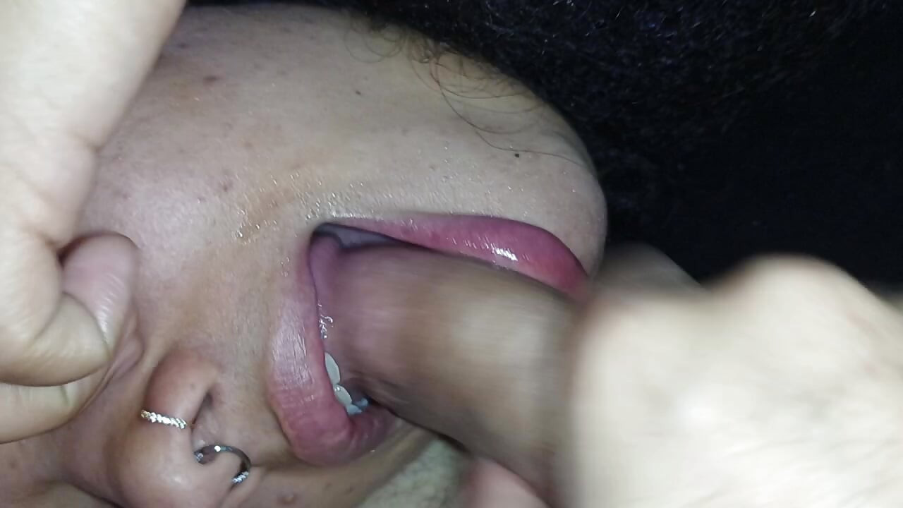 SMEARING THIS BITCH'S BEAUTIFUL PERVERTED FACE WITH LOTS OF CUM