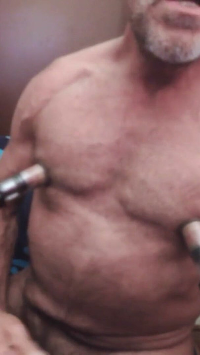 Gay Nipple Pig pumping nipples, flexing pecs | Clip 2