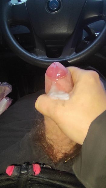 Big dick cum in car