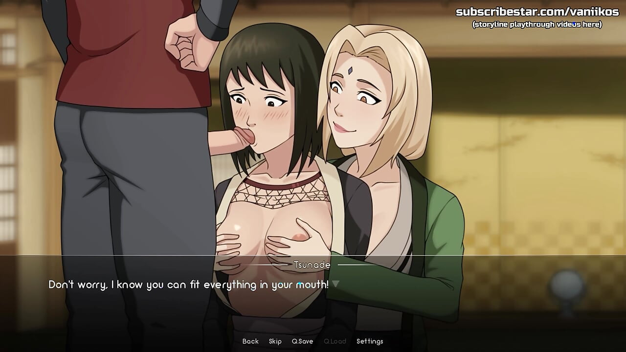 Naruto: Kunoichi Trenér - Velké zadky MILFKy Shizune a Tsuande mají trojku. Sexy kouření a výstřik do kundičky zezadu