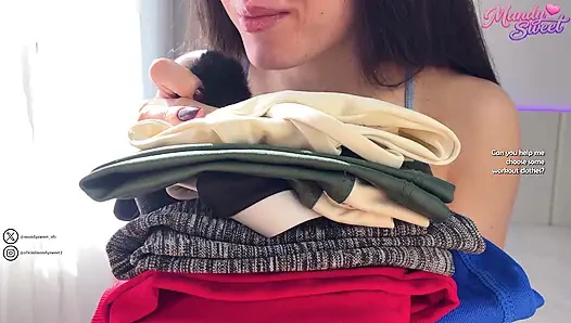 ASMR Hot girlfriend trying on gym clothes