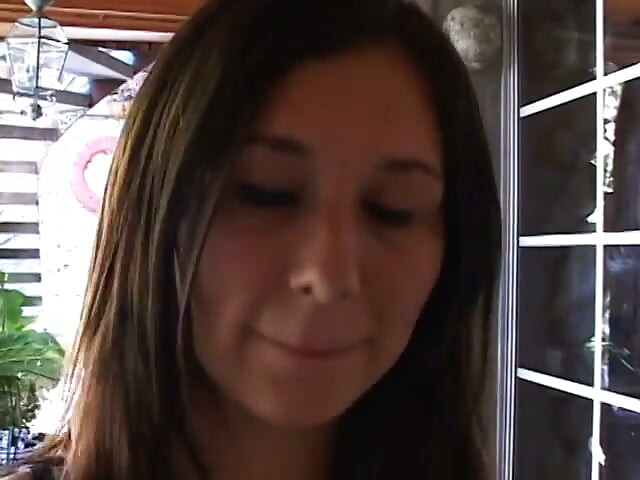 Cute brunette moans while stud pounds her ass on the sofa