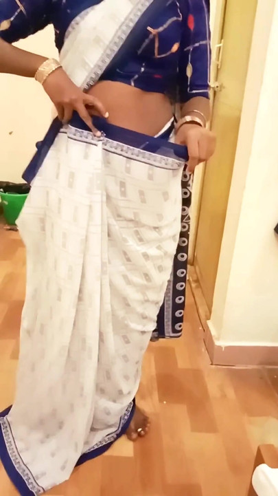 Desi Tamil Wife Renu Panties Body Show & Slow Saree Dressing Tease for Secret Bestie! Indianhotwifex