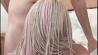 Lusty blonde sucks a throbbing cock and gets fucked in the hotel